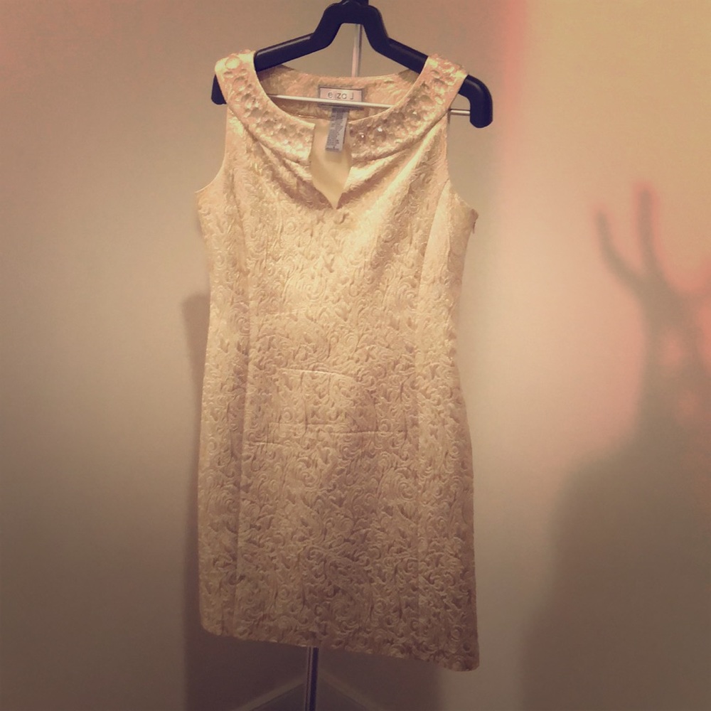 Gold and white dress